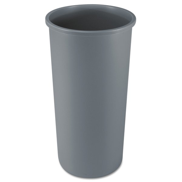 Rubbermaid Commercial 22 gal Round Trash Can, Gray, Open Top, Plastic FG354600GRAY